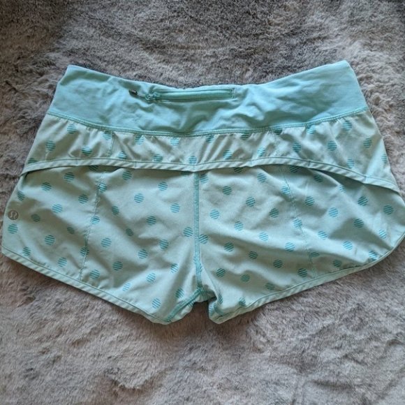 Lululemon Light  blue Polka Dot Speed Shorts Size 4 - Picture 5 of 6